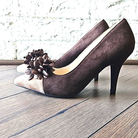 Brown and Tan Pumps - Picture 1 of 5